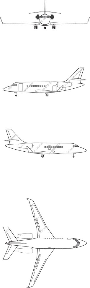 Dassault Aviation Falcon 2000LXS, à partir de 2003 (Air_083)