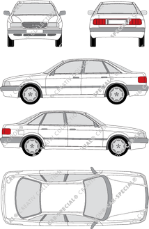 Audi 80 Limousine, 1991–1995 (Audi_001)