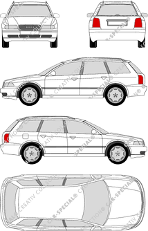 Audi A4 Avant Station wagon, 1996–1999 (Audi_008)