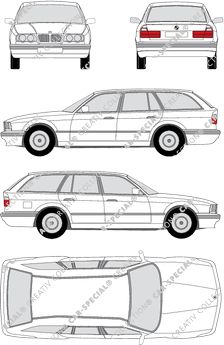 BMW 5er Touring Station wagon, 1990–1997 (BMW_013)