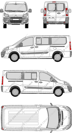 Citroën Jumpy, microbús, L2H1, Rear Wing Doors, 2 Sliding Doors (2007)