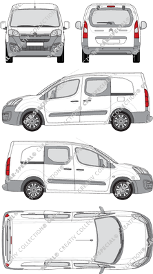 Citroën Berlingo, Kastenwagen, L2, Heck verglast, Doppelkabine, Rear Flap, 2 Sliding Doors (2015)