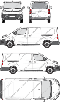 Citroën ë-Jumpy, Kastenwagen, XL, Heck verglast, Rear Flap, 2 Sliding Doors (2020)