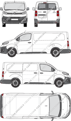 Citroën Dispatch, furgone, XL, vitre arrière, Rear Wing Doors, 1 Sliding Door (2016)