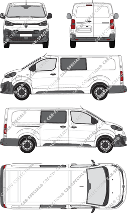 Citroën ë-Jumpy, Kastenwagen, XL, Doppelkabine, Rear Wing Doors, 1 Sliding Door (2024)
