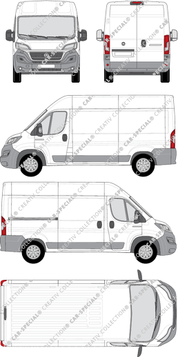 Fiat Ducato, van/transporter, L2H2, Rear Wing Doors, 1 Sliding Door (2014)