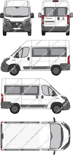 Fiat Ducato, camionnette, L1H2, Rear Wing Doors, 1 Sliding Door (2021)