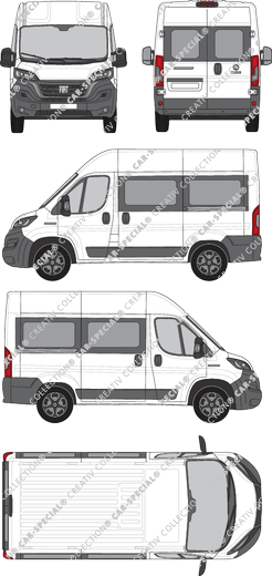 Fiat Ducato, camionnette, L1H2, Rear Wing Doors, 2 Sliding Doors (2021)