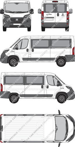 Fiat Ducato, minibus, L2H1, Rear Wing Doors, 2 Sliding Doors (2021)