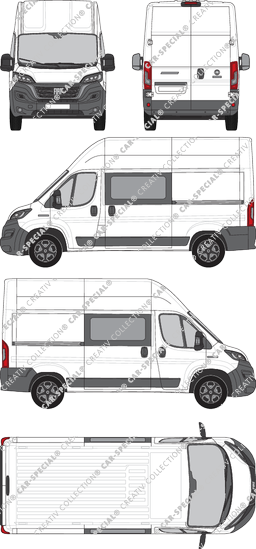 Fiat Ducato, van/transporter, L2H3, double cab, Rear Wing Doors, 2 Sliding Doors (2021)