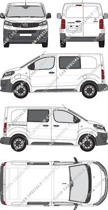 Fiat E-Scudo, van/transporter, L1 Kurz, double cab, Rear Wing Doors, 1 Sliding Door (2022)