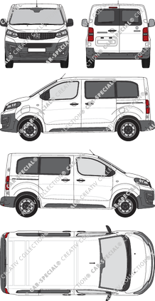 Fiat E-Scudo, camionnette, L1 Kurz, Rear Wing Doors, 2 Sliding Doors (2022)