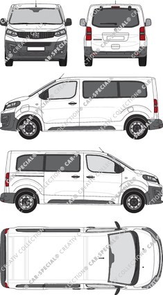 Fiat E-Scudo, minibus, L2 Mittel, Rear Flap, 1 Sliding Door (2022)