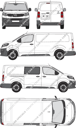 Fiat E-Scudo, van/transporter, L3 lang, teilverglast rechts, Rear Wing Doors, 1 Sliding Door (2022)