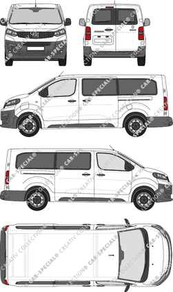Fiat E-Scudo, minibus, L3 lang, Rear Wing Doors, 2 Sliding Doors (2022)