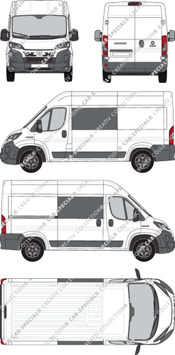 Fiat Ducato, van/transporter, L2H2, double cab, Rear Wing Doors, 1 Sliding Door (2024)