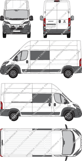 Fiat Ducato, van/transporter, L3H3, double cab, Rear Wing Doors, 1 Sliding Door (2024)