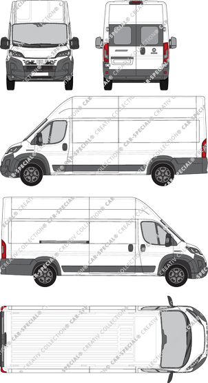 Fiat Ducato, van/transporter, L4H3, rear window, Rear Wing Doors, 1 Sliding Door (2024)