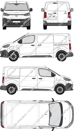 Fiat E-Scudo, fourgon, L2 Mittel, Rear Wing Doors, 2 Sliding Doors (2024)