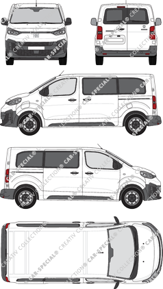 Fiat E-Scudo, camionnette, L2 Mittel, Rear Wing Doors, 2 Sliding Doors (2024)