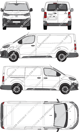 Fiat E-Scudo, van/transporter, L3 lang, rear window, Rear Wing Doors, 1 Sliding Door (2024)