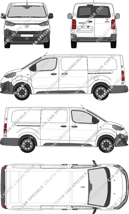Fiat E-Scudo, van/transporter, L3 lang, rear window, Rear Wing Doors, 2 Sliding Doors (2024)
