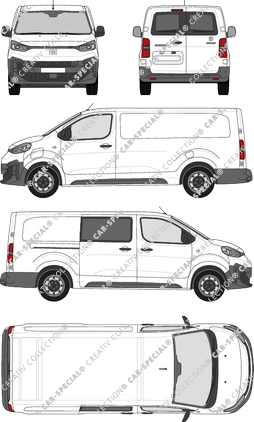 Fiat E-Scudo, fourgon, L3 lang, teilverglast rechts, Heck vergl., Rear Wing Doors, 1 Sliding Door (2024)