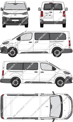 Fiat E-Scudo, camionnette, L3 lang, Rear Wing Doors, 2 Sliding Doors (2024)