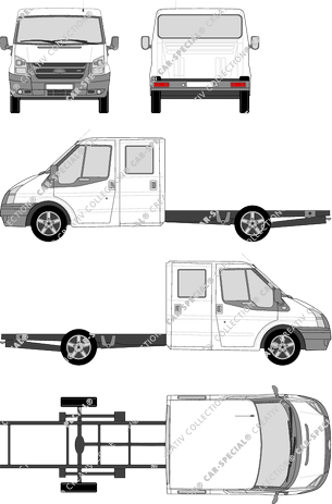 Ford Transit, Châssis pour superstructures, langer Radstand mit RahmenverlÃ¤ngerung, double cabine (2006)