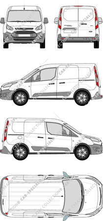 Ford Transit Connect, fourgon, L1, Rear Wing Doors, 2 Sliding Doors (2013)