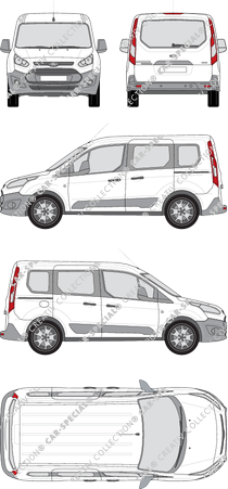 Ford Transit Connect, van/transporter, L1, Rear Flap, 2 Sliding Doors (2013)