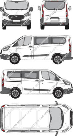 Ford Transit Custom, Kleinbus, L1H1, Rear Flap, 1 Sliding Door (2018)