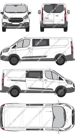 Ford Transit Custom Trail, Trail, van/transporter, L2H1, rear window, double cab, Rear Wing Doors, 1 Sliding Door (2020)