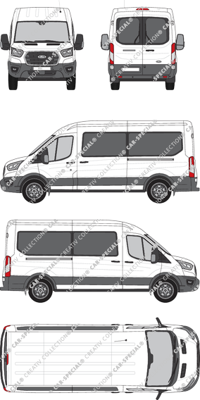 Ford E-Transit, Kleinbus, L3H2, Rear Wing Doors, 2 Sliding Doors (2022)