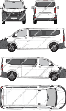 Ford Transit Custom, Kleinbus, L2H1, Rear Flap, 1 Sliding Door (2023)
