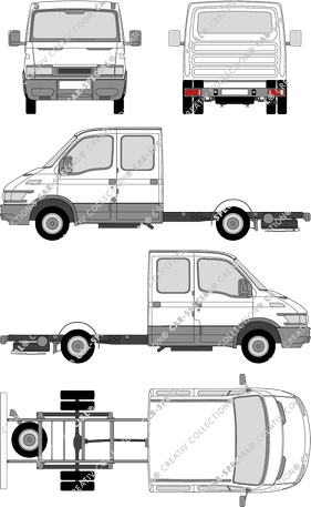 Iveco Daily 29 L, 29 L, Fahrgestell für Aufbauten, Doppelkabine (1999)