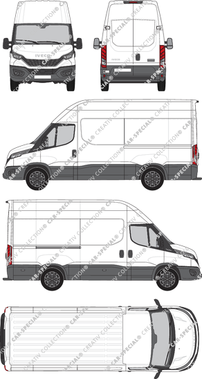 Iveco Daily, Kastenwagen, Dachhöhe 3, Radstand 3520L, Rear Wing Doors, 1 Sliding Door (2021)