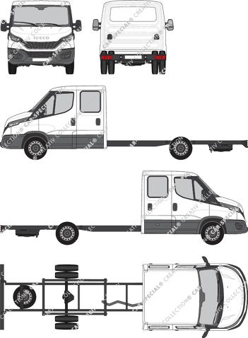 Iveco Daily, Fahrgestell für Aufbauten, Radstand 4350, Doppelkabine (2021)