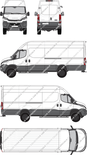 Iveco Daily 4x4, Kastenwagen, H3, Radstand 4175, Rear Wing Doors, 2 Sliding Doors (2021)