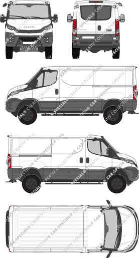 Iveco Daily 4x4, Kastenwagen, H1, Radstand 3595, Heck verglast, Rear Wing Doors, 1 Sliding Door (2021)