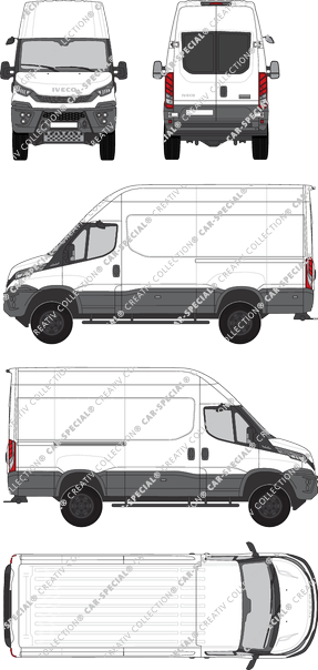 Iveco Daily 4x4, Kastenwagen, H3, Radstand 3595L, Heck verglast, Rear Wing Doors, 1 Sliding Door (2021)