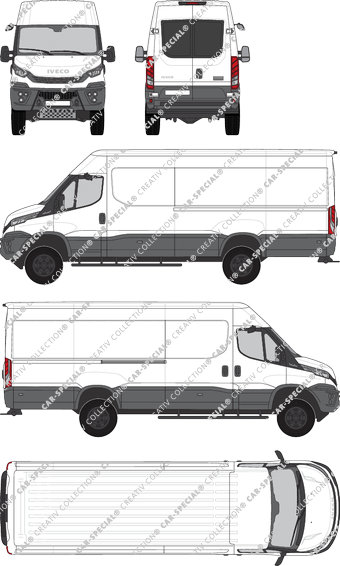 Iveco Daily 4x4, Kastenwagen, H2, Radstand 4175, Heck verglast, Rear Wing Doors, 1 Sliding Door (2021)