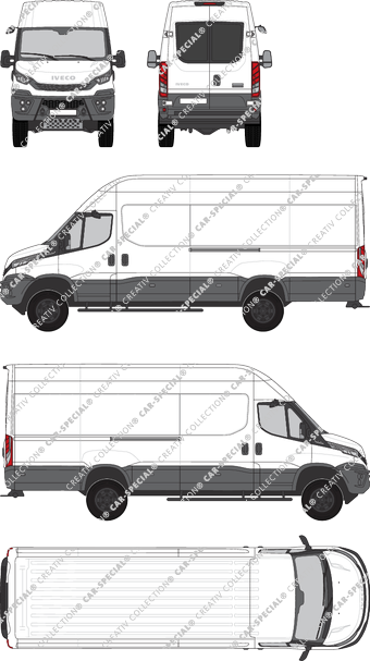 Iveco Daily 4x4, Kastenwagen, H3, Radstand 4175, Heck verglast, Rear Wing Doors, 2 Sliding Doors (2021)