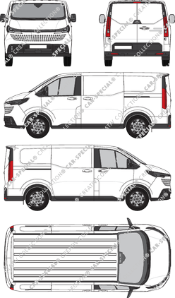 Maxus eDeliver 7, furgone, L1/H1, Rear Flap, 2 Sliding Doors (2024)