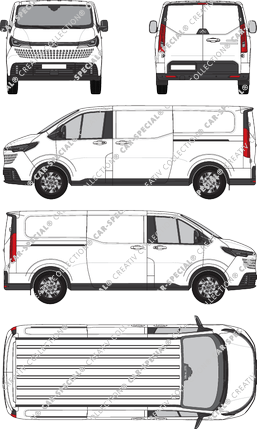 Maxus eDeliver 7, furgone, L2/H1, Rear Flap, 2 Sliding Doors (2024)