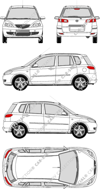 Mazda 2, station wagon, 5 Doors (2003)