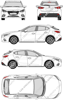 Mazda 3 Hatchback, 2014–2017 (Mazd_071)
