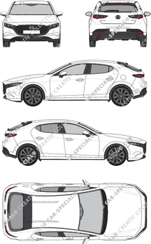 Mazda 3 Hatchback, current (since 2019) (Mazd_080)
