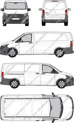 Mercedes-Benz Vito, Kastenwagen, extralang, Rear Flap, 1 Sliding Door (2024)