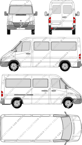Mercedes-Benz Sprinter, Kleinbus, Radstand mittel, 1 Sliding Door (2000)